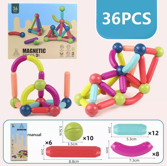 JUEGO DE VARILLAS MAGNETICOS 36 PZAS ®